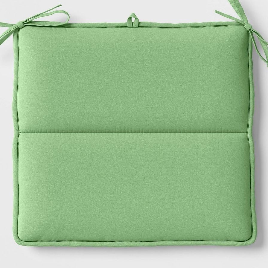 16&quot;x16&quot; Solid Outdoor Chair Seat Cushion Sage Green