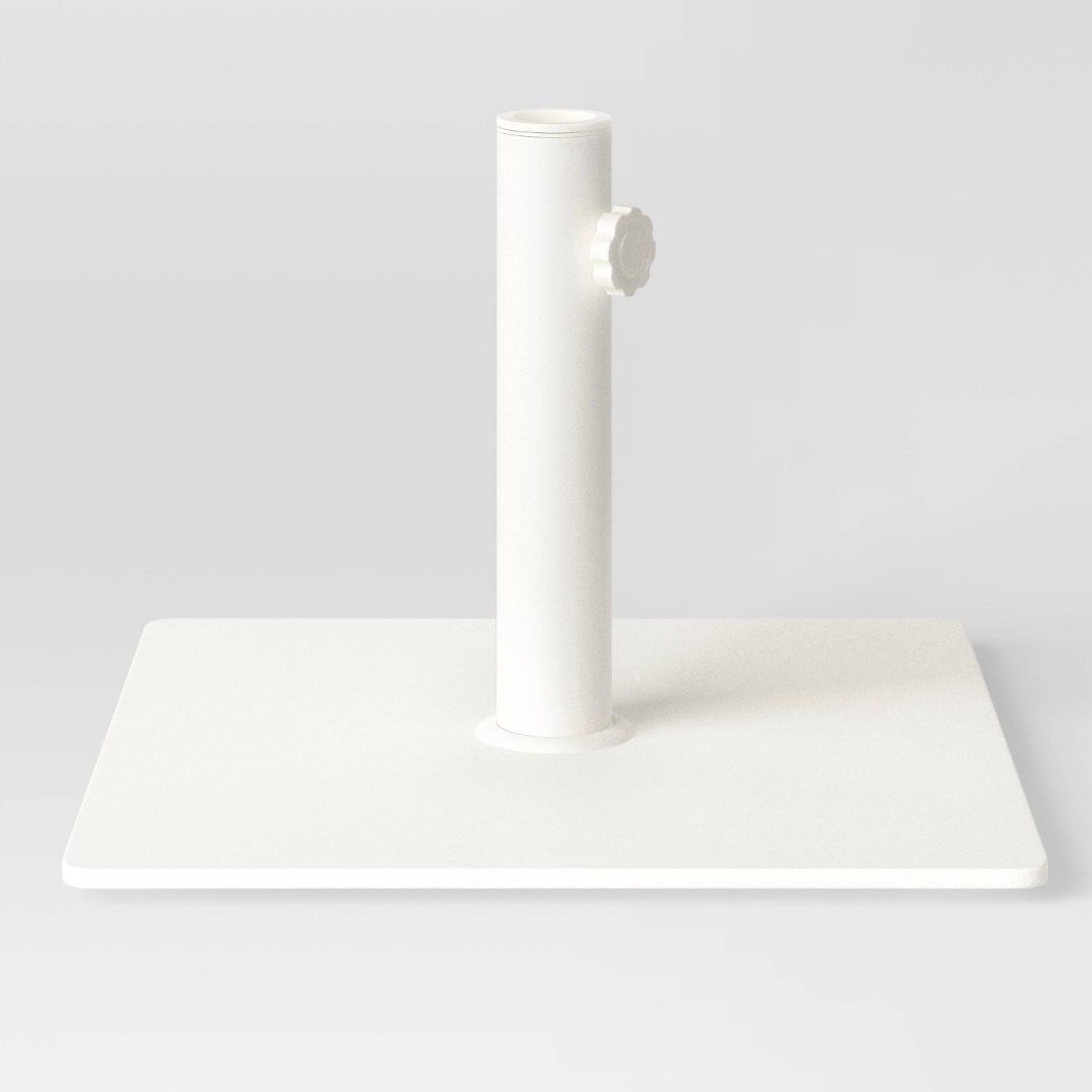 25lbs Steel Square Outdoor Patio Market Umbrella Bases White