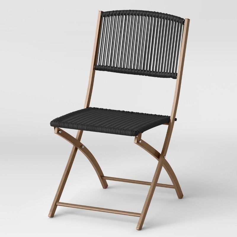 1pc Purcell Patio Folding Chair Black - Threshold
