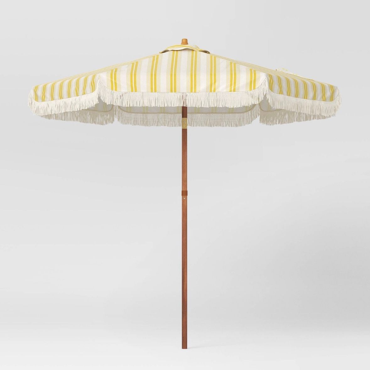 7.5&#39; Round Scalloped Umbrella with Fringe Spiaggia Stripe - Threshold