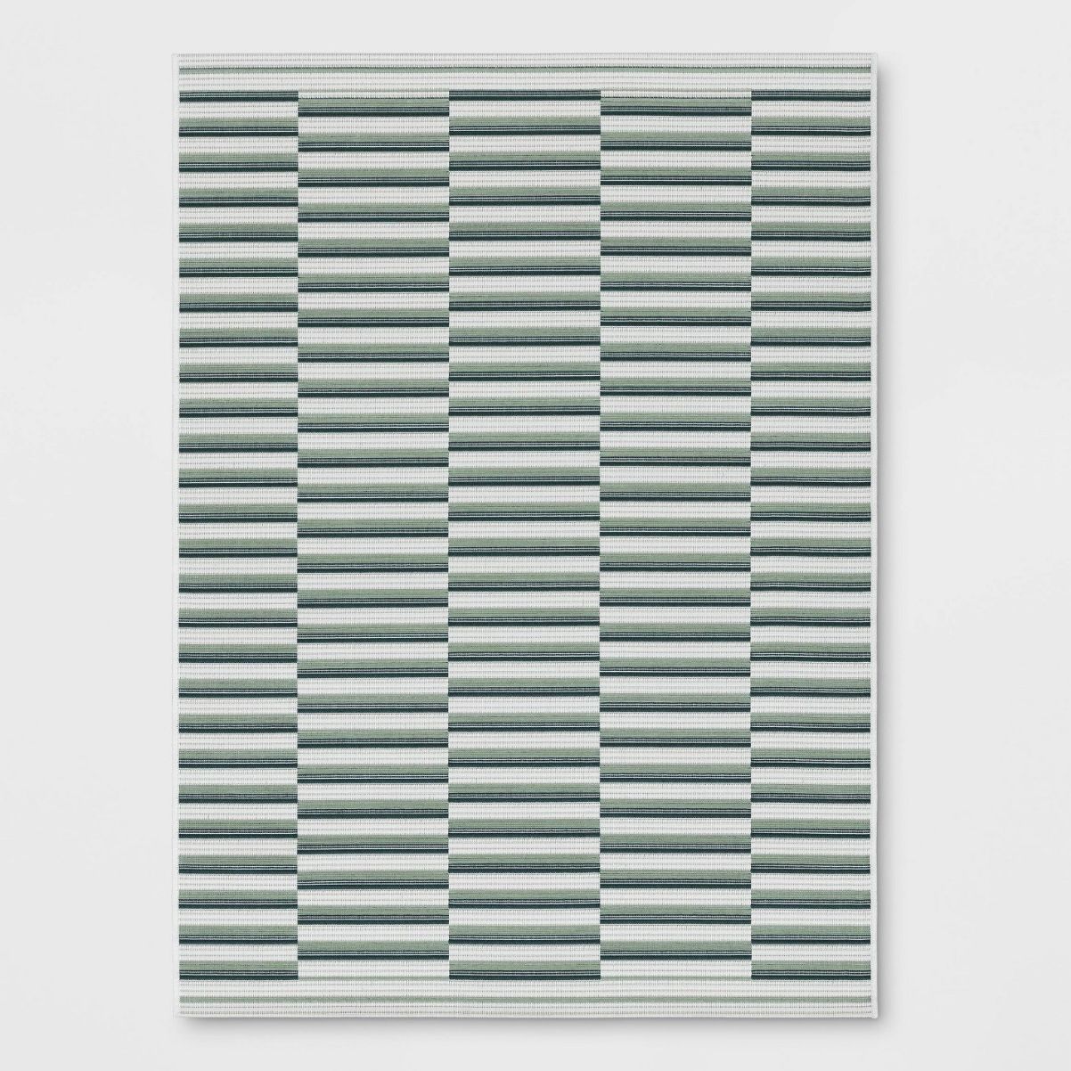 6&#39;6&quot;x9&#39; Color Blocked Stripe Outdoor Area Rug Green