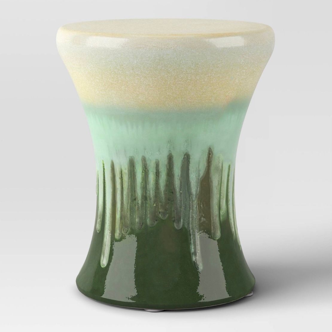Glazed Ceramic Accent Table Green - Threshold