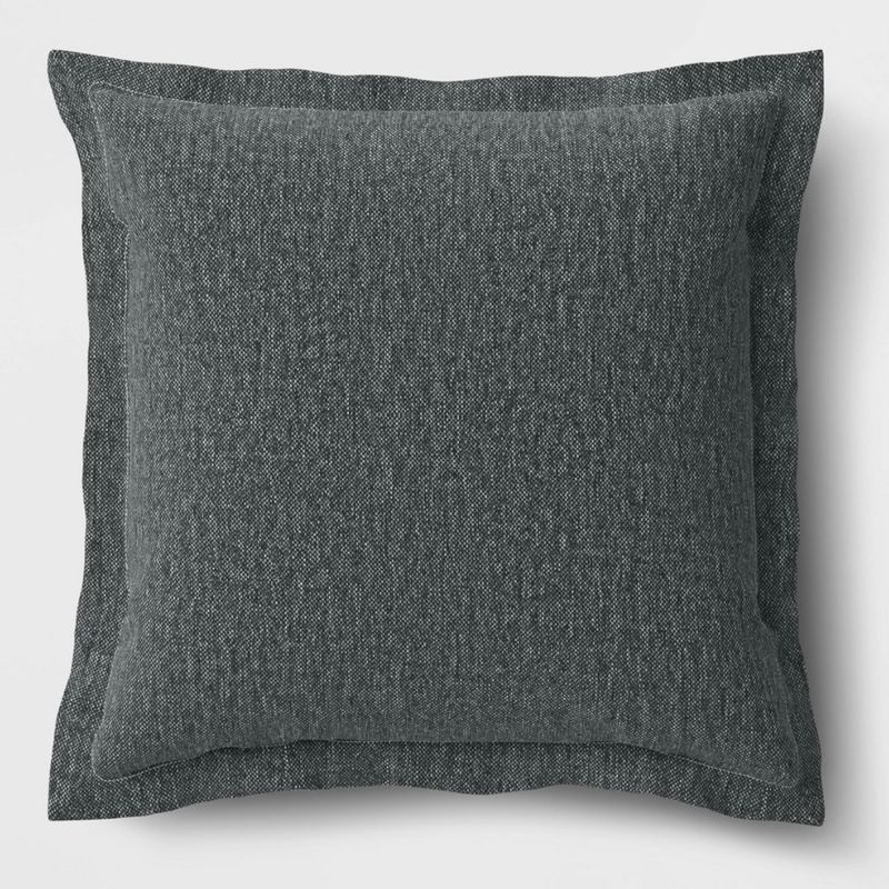 26&quot;x25&quot; Solid Woven Outdoor Deep Seat Back Cushion Charcoal