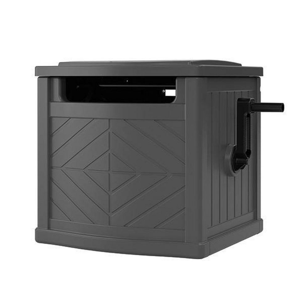 Suncast 150&#39; Capacity Slide Trak Hideaway Hose Holder Dark Gray