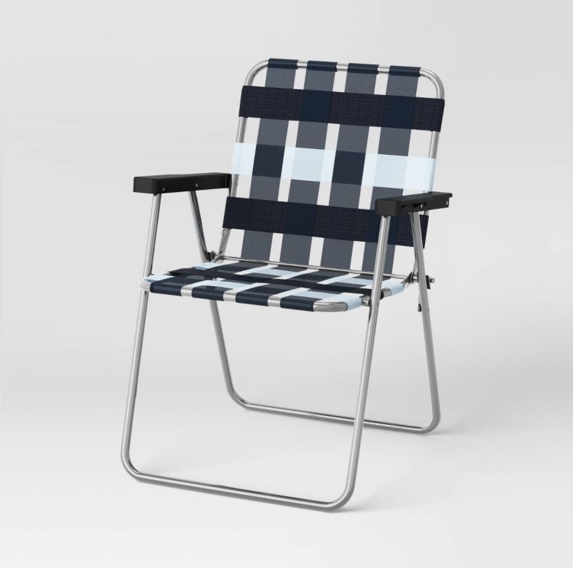 Webstrap Folding Patio Chair Gray