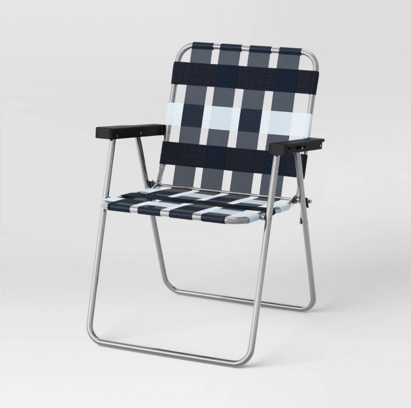 Webstrap Folding Patio Chair Gray