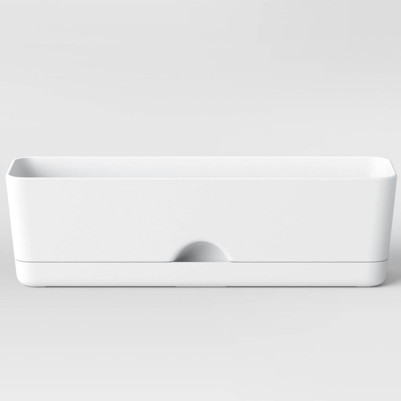 White Rectangular Planter 16”