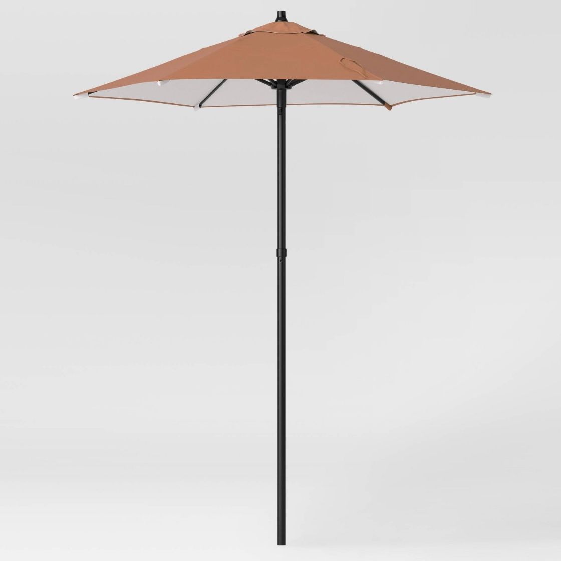 6&#39; Round Outdoor Patio Market Umbrella Tan with Black Pole