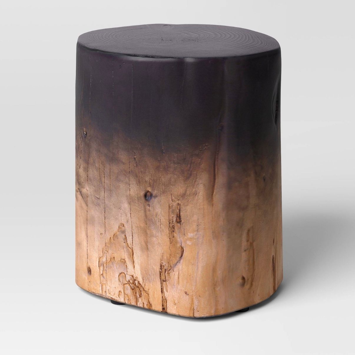 Wooden Stump Outdoor Patio Accent Table Natural