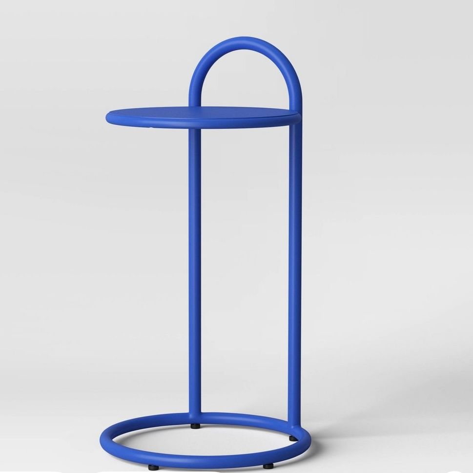 Metal Cocktail Accent Table Blue