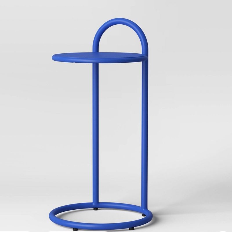 Metal Cocktail Accent Table Blue