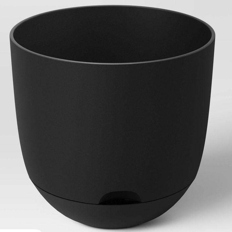 Self-Watering Plastic Indoor Outdoor Planter Pot Black 12&quot;x12&quot; - Room Essentials: Durable, Freestanding