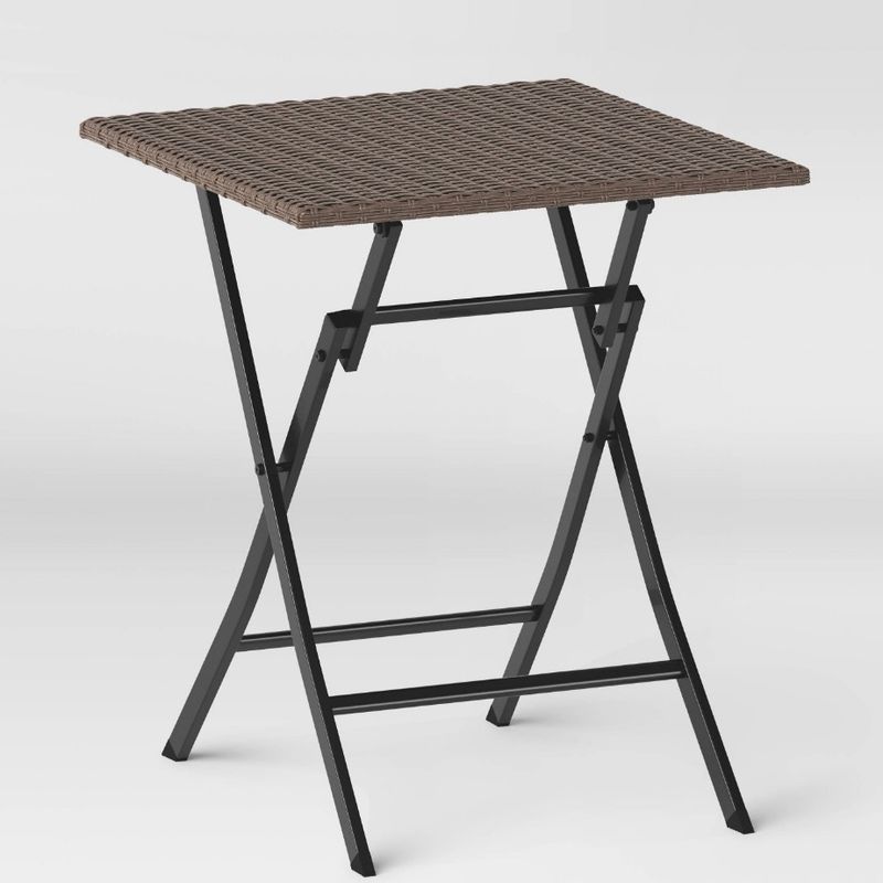 All-Weather Wicker Square Folding Outdoor Portable Side Table