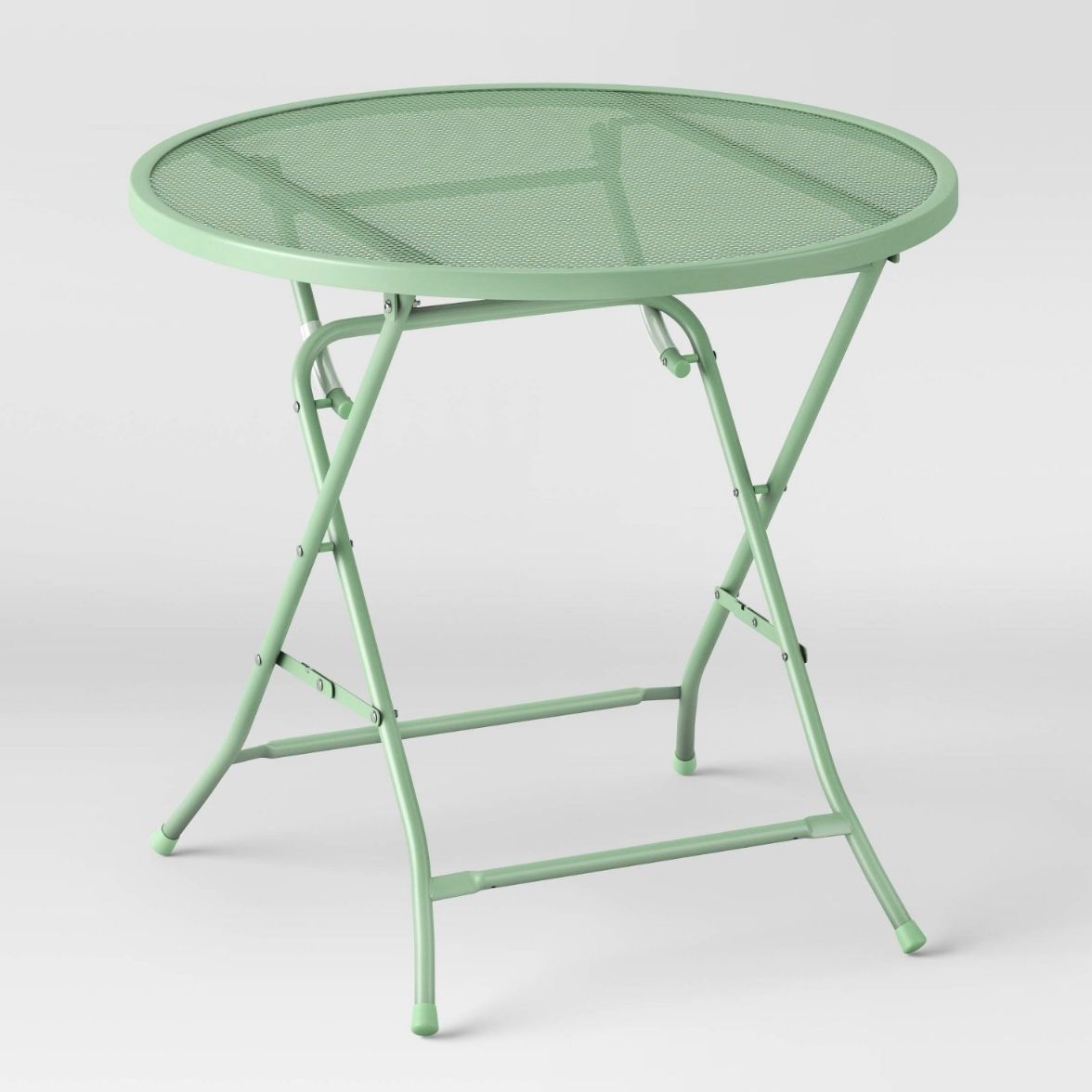 32&quot; Metal Mesh Round Patio Bistro Table Green - Room Essentials