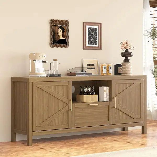 Farmhouse TV Stand for TVs Up to 65 Inch