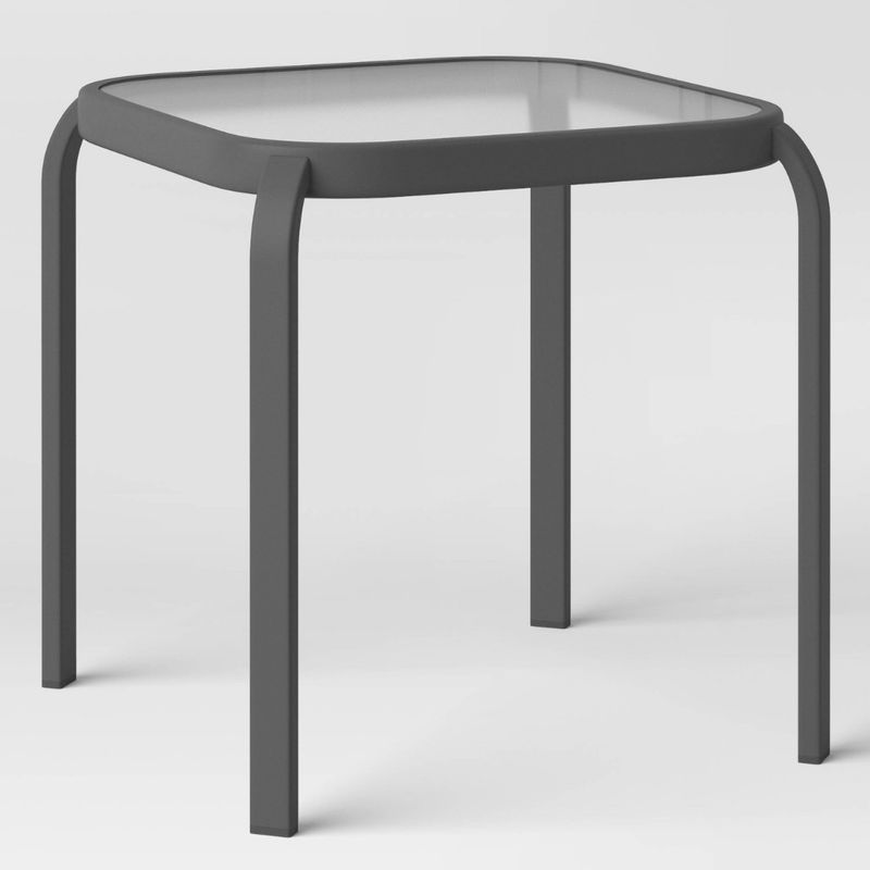 Glass Patio Side Table - Black - Room Essentials