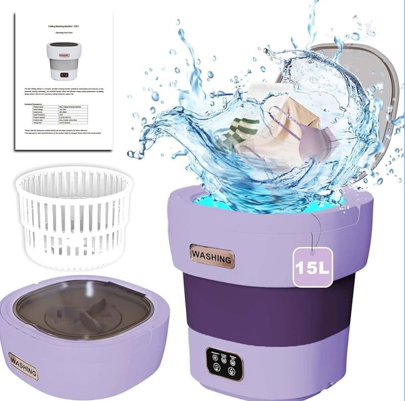 Portable folding washing machine