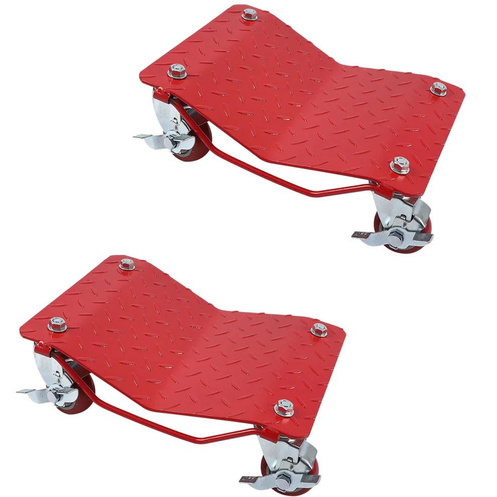Car Dolly Set of 2, 3000 Lbs Capacity Red