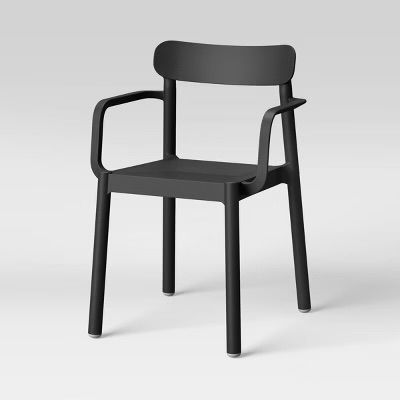 Outdoor stackable Patio Dining Arm Chair Black