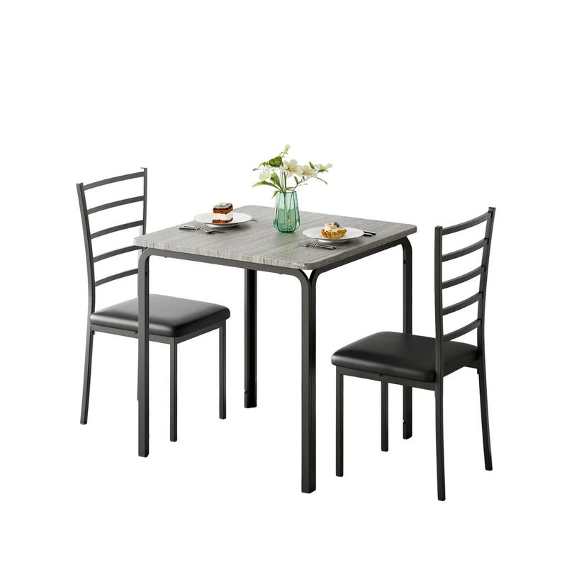 Dining table and 2 chair set - gray