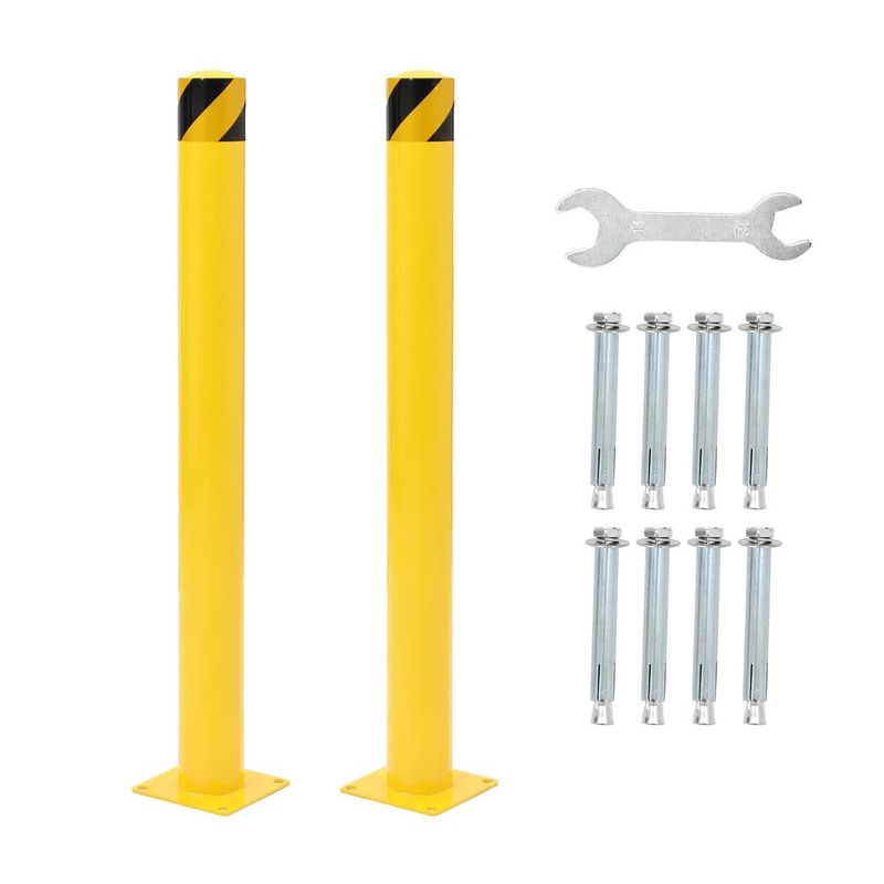 Safety Bollard 2 Packs, 48 Inch Height Bollard Post