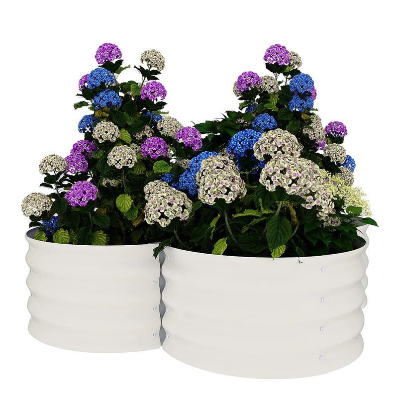 Raised Garden Beds Round 2’x2’x1’ - white 2 pk