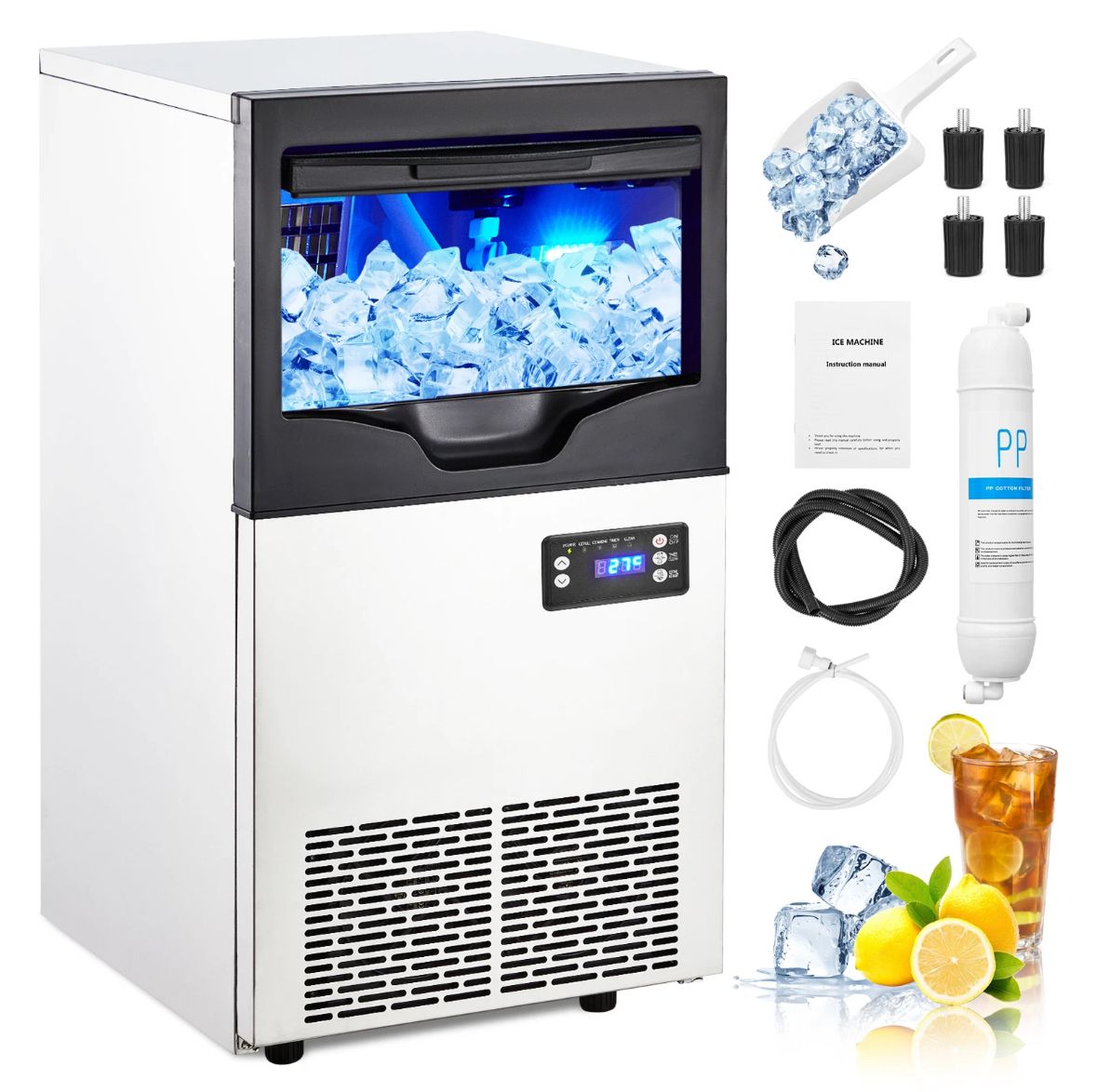 Commercial ice maker - 100lb/day - 33lb hopper