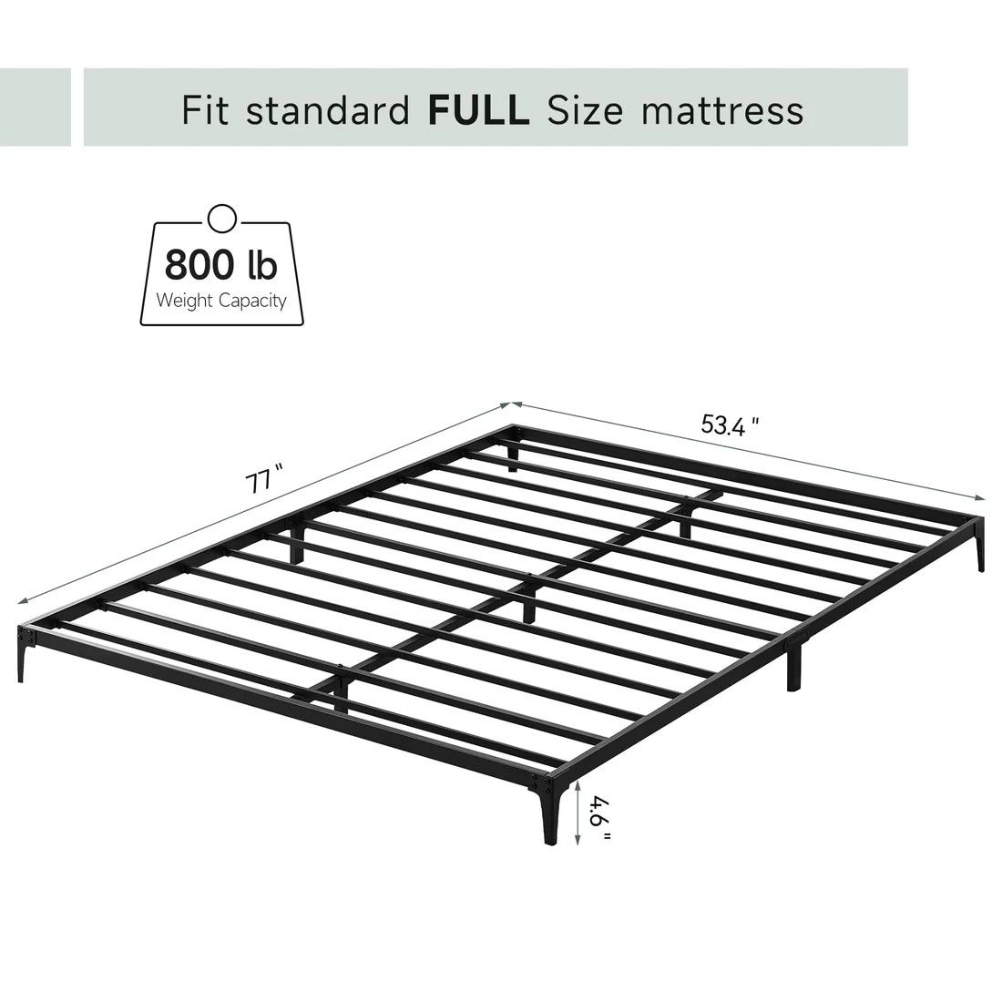 Metal Bed Frame Full 6inch