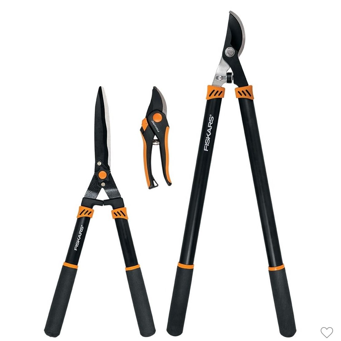 Fiskars 3pc Tree &amp; Shrub Care Set: Rust-Resistant Steel