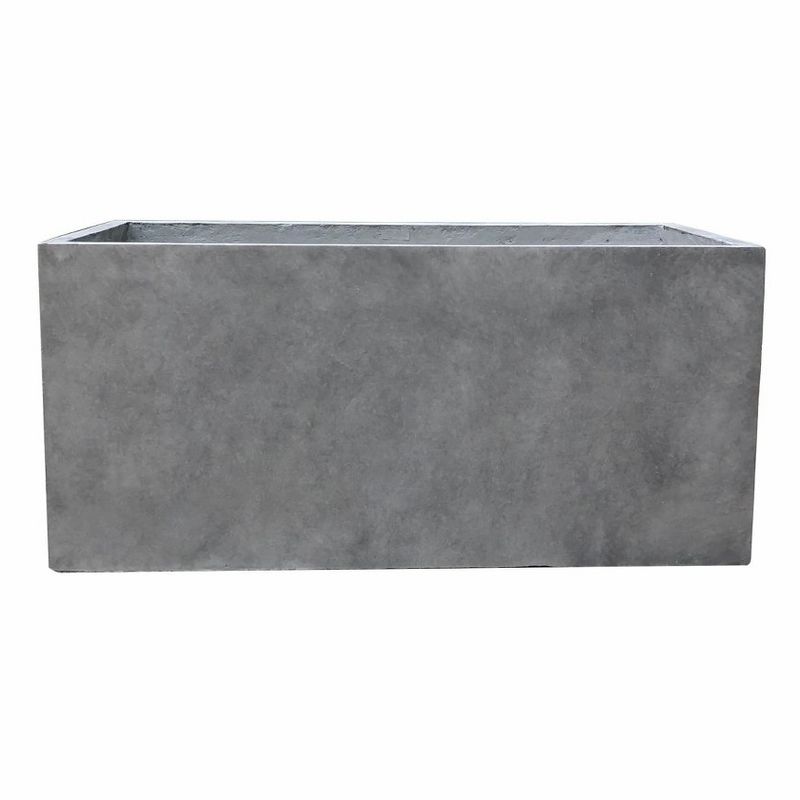Rectangular Outdoor Planter Charcoal Concrete 12”x23”