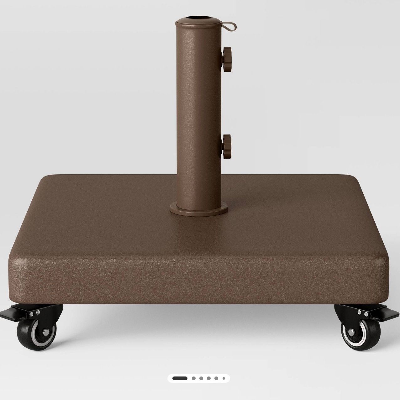 55lbs Square Outdoor Patio Umbrella Bases with Wheels Brown