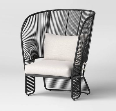 Mackworth Patio Statement Armless Chair Black - Threshold