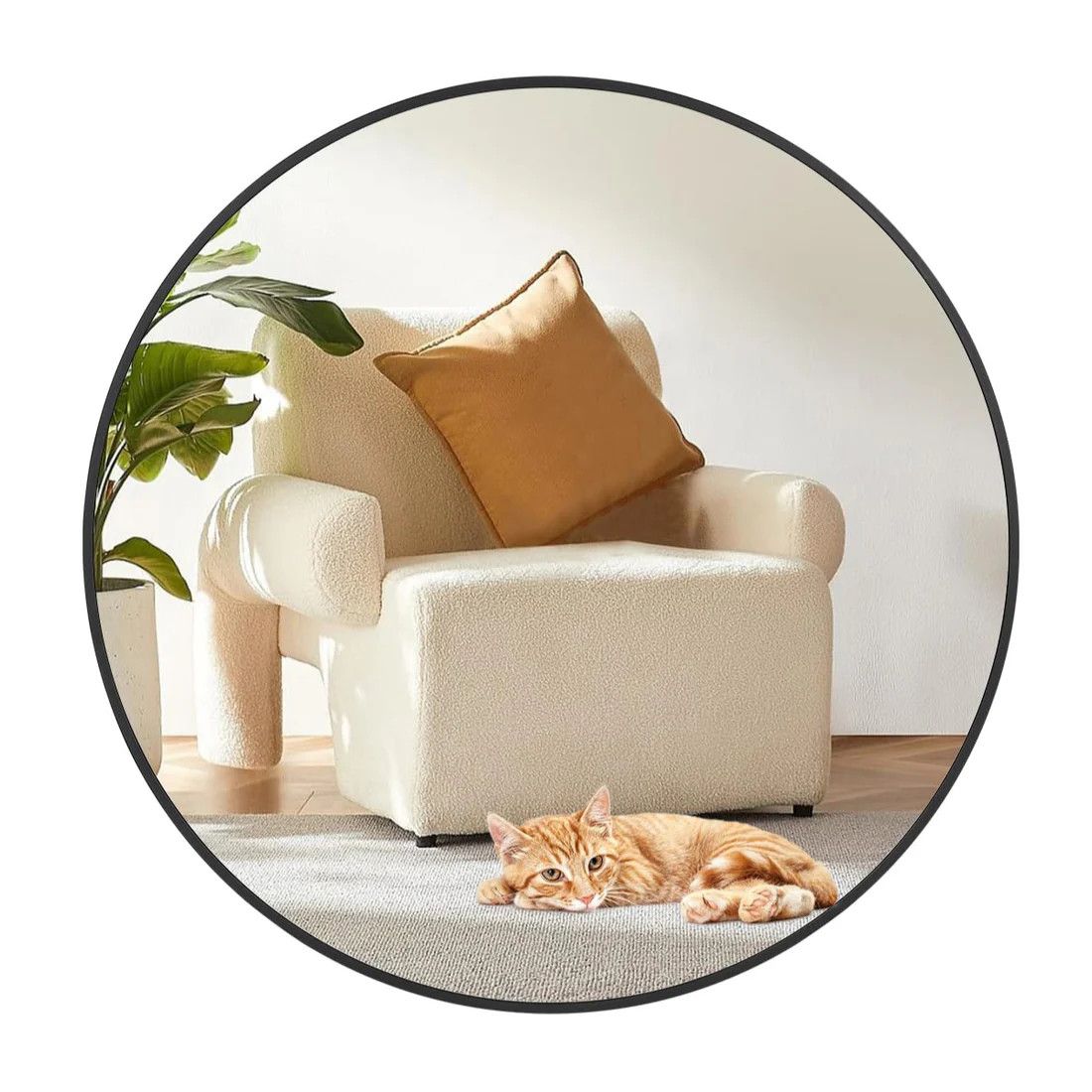 36 inch round mirror – black