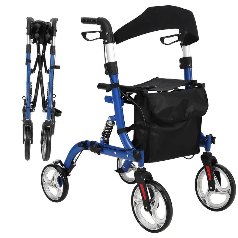 Rollator Walker for Seniors with Seat &amp; Storage Bag