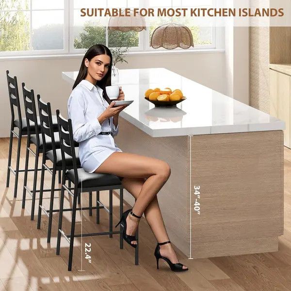 Bar Stools Set of 4 black 23”