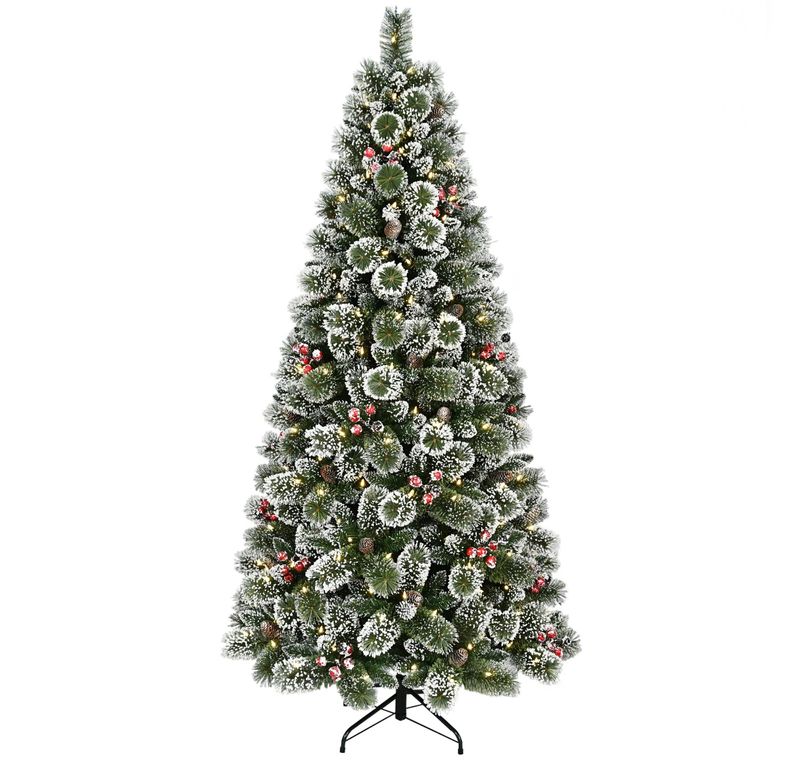 7.5`pre lit Christmas tree glitter
