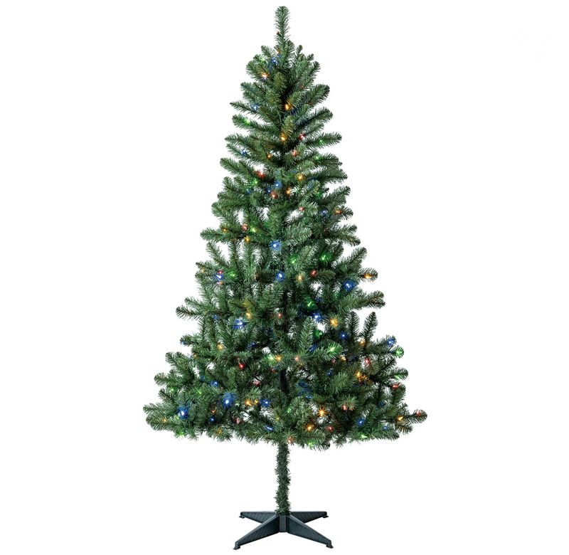 6.5` pre lit multi color option Christmas tree