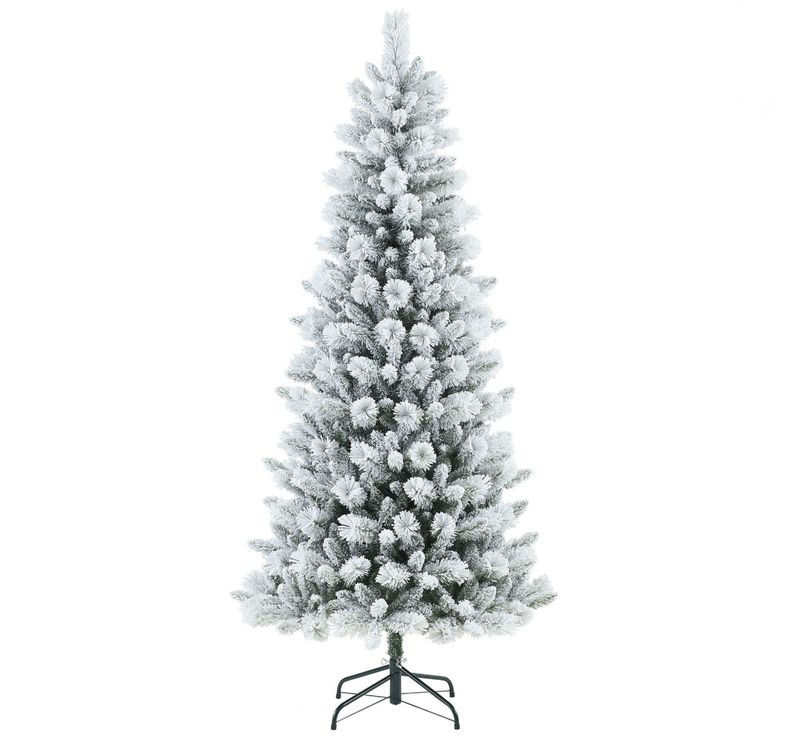 7.5 ft pre lit flocked Christmas tree