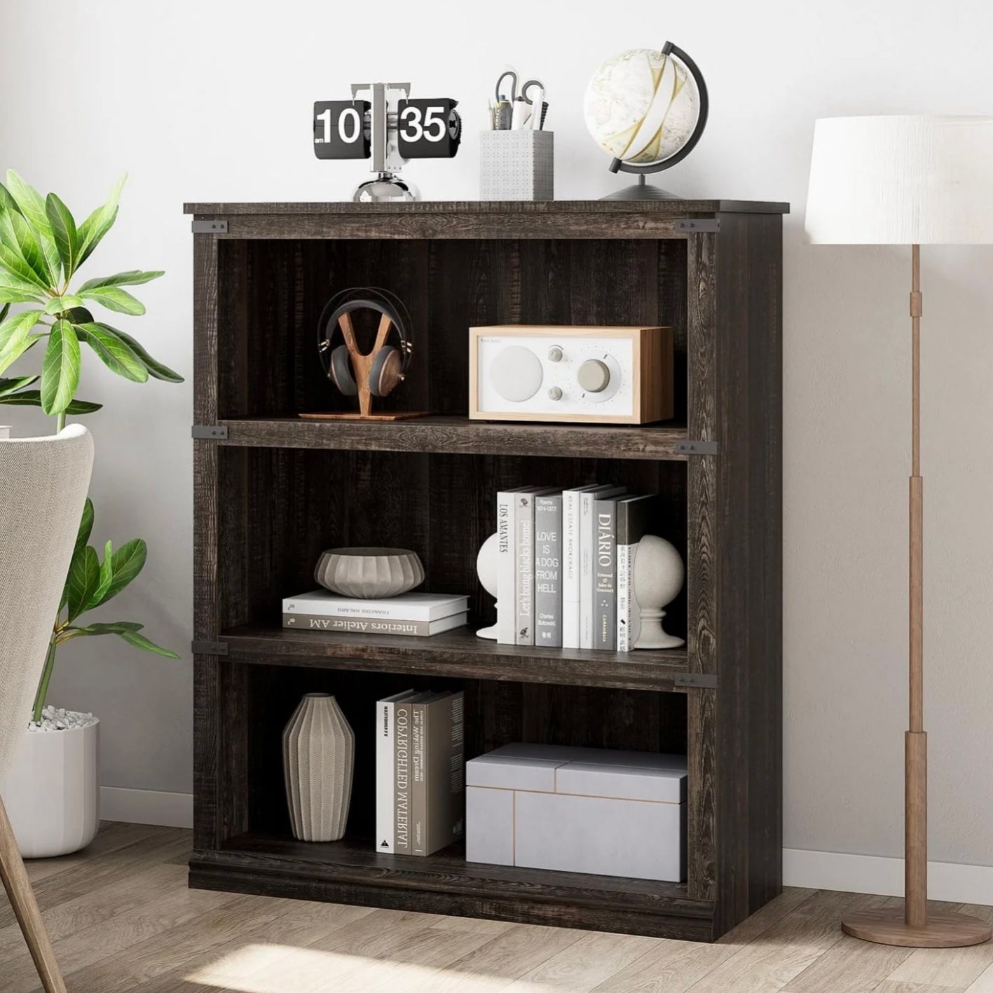 3 Tier Farmhouse Bookcase 40&quot;H 31.5”W