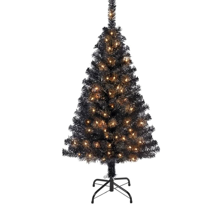 4.5 ft black pre lit Christmas tree