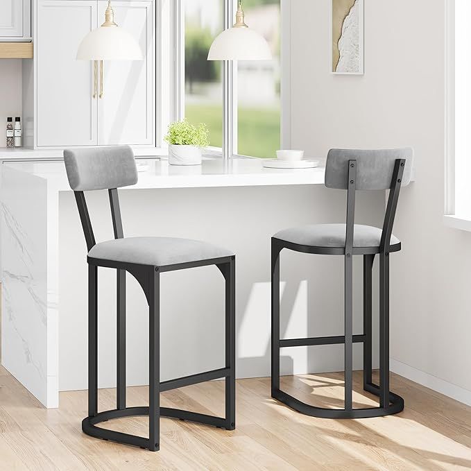 Bar Stools Set of 2, Modern Tall Barstools