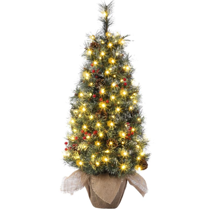 3’  Pre-Lit Christmas Tree w/ Burlap Base Battery Operated