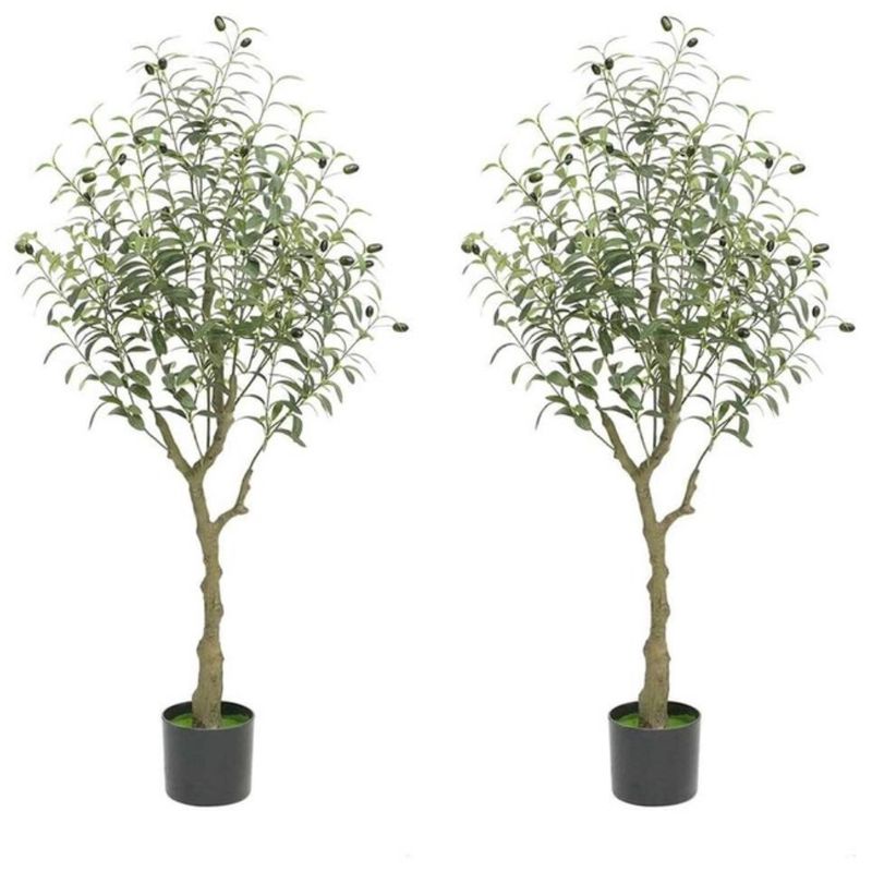 4ft Artificial Olive Tree Set of 2