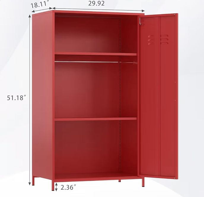 Metal storage cabinet - red