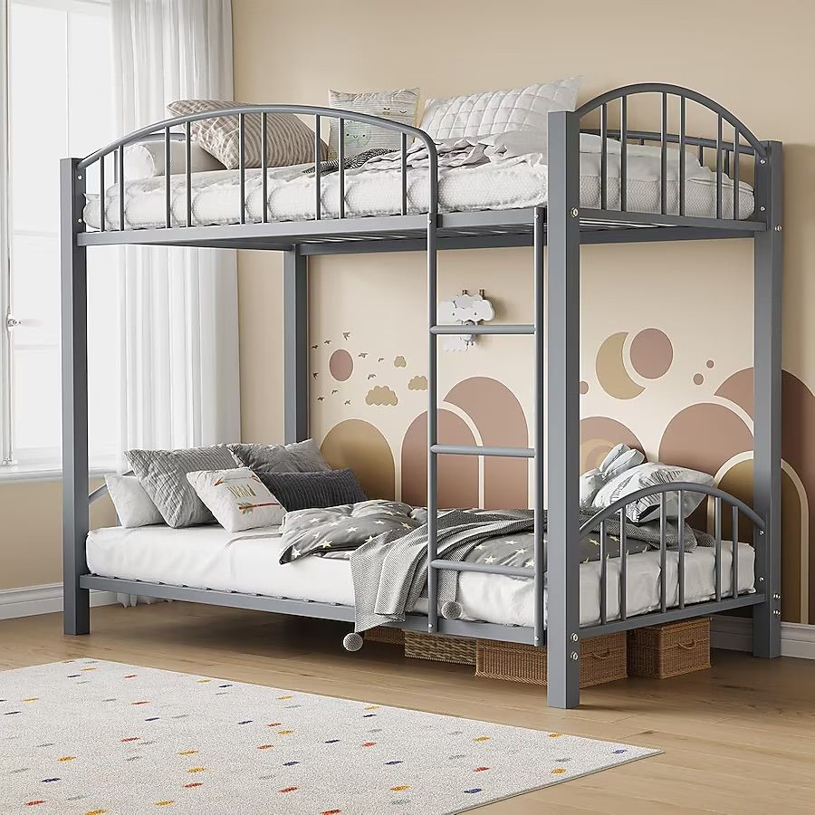 Metal Bunk Bed Twin Over Twin Heavy Duty Bunkbeds