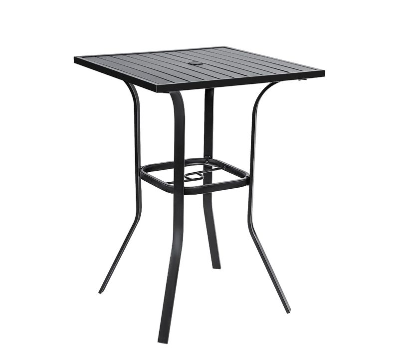Outdoor bar height metal table