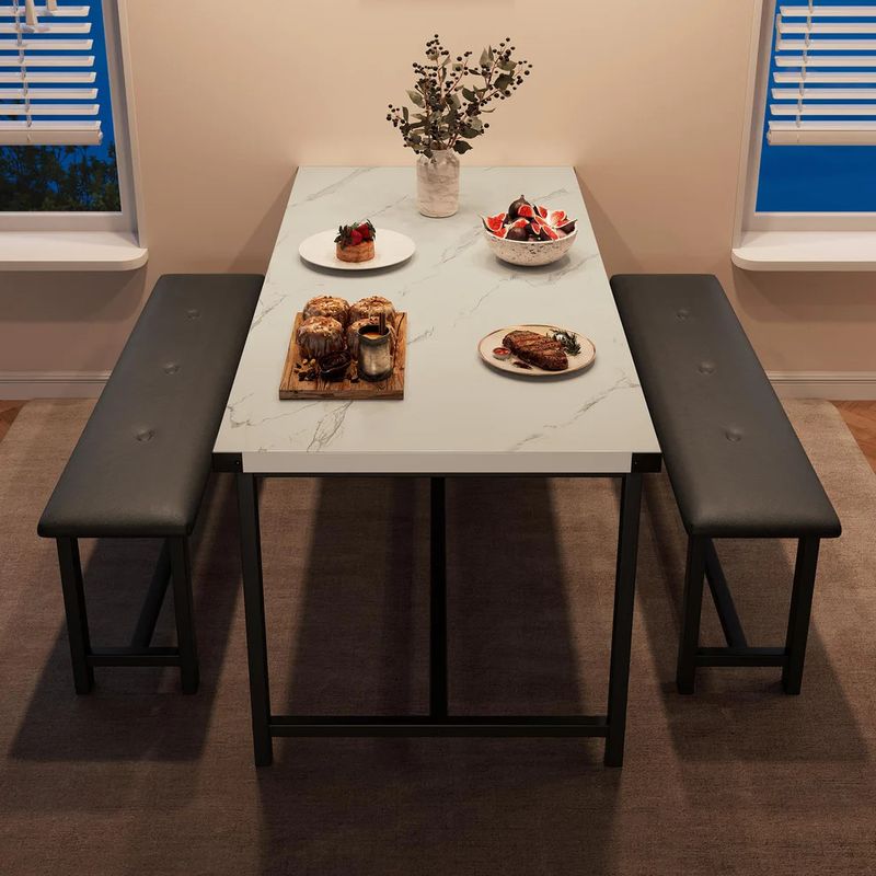 Dining table with 2 benches
