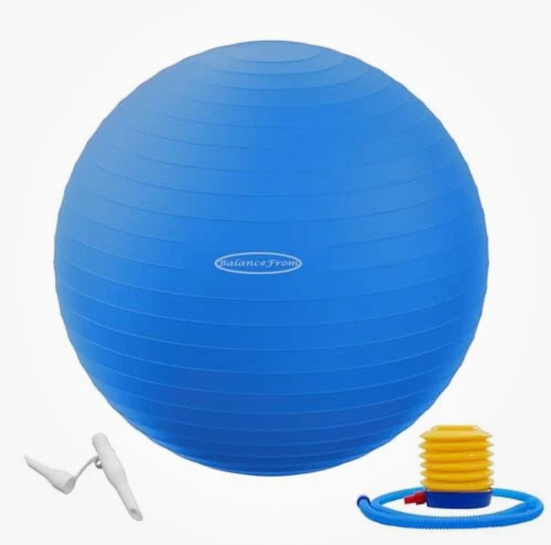 Fitvids Anti-Burst Slip Resistant Exercise Ball, Blue, 26-inch