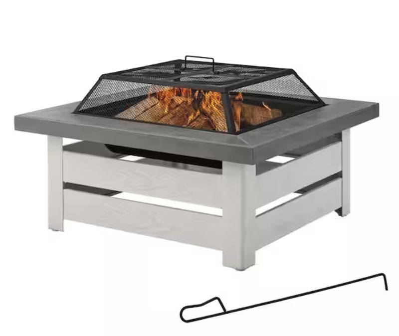 1007614127 - white washed 34” fire pit