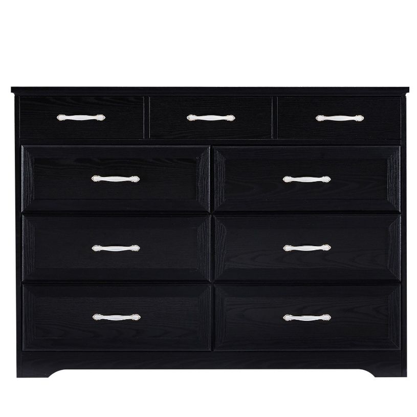 9 Drawer Dresser, Black